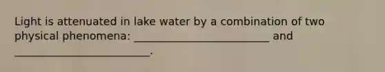 Light is attenuated in lake water by a combination of two physical phenomena: _________________________ and _________________________.