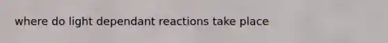 where do light dependant reactions take place