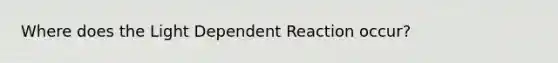 Where does the Light Dependent Reaction occur?