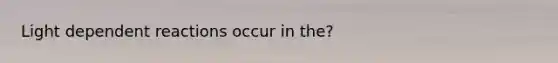Light dependent reactions occur in the?