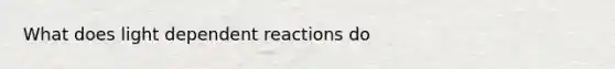 What does light dependent reactions do