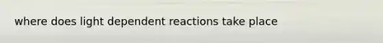 where does light dependent reactions take place