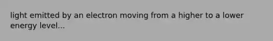 light emitted by an electron moving from a higher to a lower energy level...