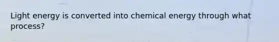 Light energy is converted into chemical energy through what process?