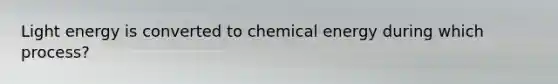 Light energy is converted to chemical energy during which process?