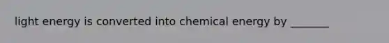 light energy is converted into chemical energy by _______