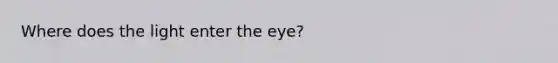 Where does the light enter the eye?