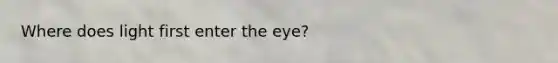 Where does light first enter the eye?