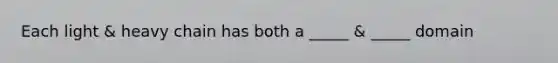 Each light & heavy chain has both a _____ & _____ domain