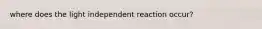 where does the light independent reaction occur?