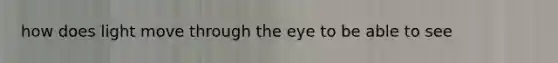 how does light move through the eye to be able to see