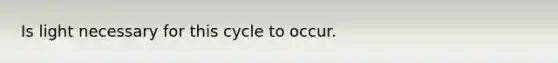 Is light necessary for this cycle to occur.