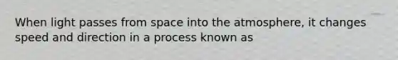 When light passes from space into the atmosphere, it changes speed and direction in a process known as