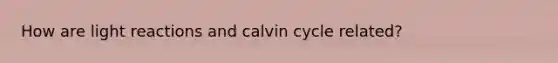 How are <a href='https://www.questionai.com/knowledge/kSUoWrrvoC-light-reactions' class='anchor-knowledge'>light reactions</a> and calvin cycle related?