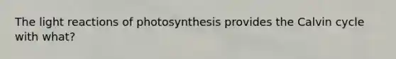 The light reactions of photosynthesis provides the Calvin cycle with what?