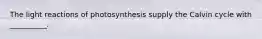 The light reactions of photosynthesis supply the Calvin cycle with __________.