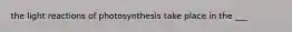 the light reactions of photosynthesis take place in the ___