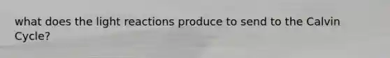 what does the light reactions produce to send to the Calvin Cycle?