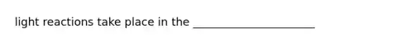 light reactions take place in the ______________________