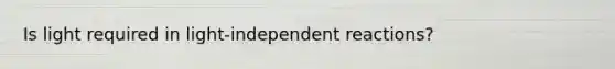 Is light required in light-independent reactions?