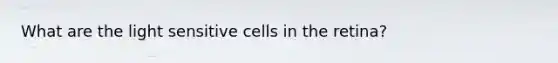 What are the light sensitive cells in the retina?