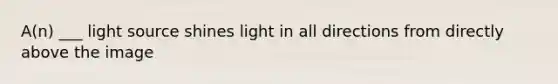 A(n) ___ light source shines light in all directions from directly above the image