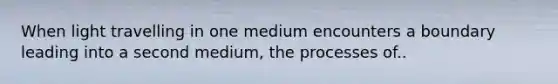 When light travelling in one medium encounters a boundary leading into a second medium, the processes of..