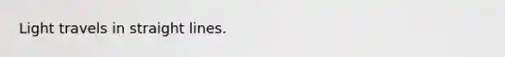 Light travels in straight lines.