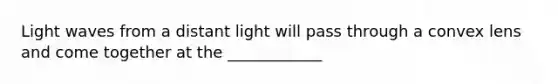 Light waves from a distant light will pass through a convex lens and come together at the ____________