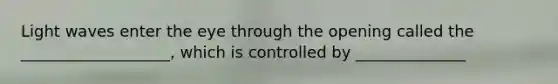 Light waves enter the eye through the opening called the ___________________, which is controlled by ______________