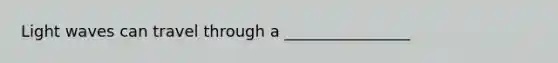 Light waves can travel through a ________________