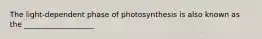 The light-dependent phase of photosynthesis is also known as the ___________________