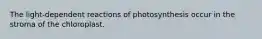 The light-dependent reactions of photosynthesis occur in the stroma of the chloroplast.