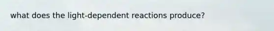 what does the light-dependent reactions produce?