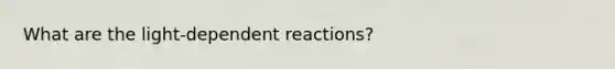 What are the light-dependent reactions?