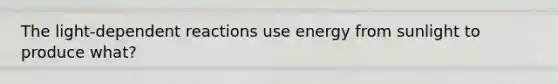 The light-dependent reactions use energy from sunlight to produce what?