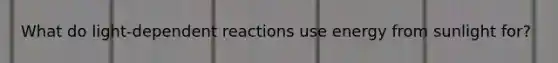 What do light-dependent reactions use energy from sunlight for?