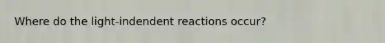 Where do the light-indendent reactions occur?