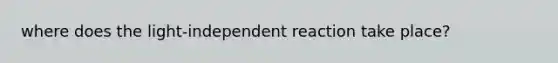 where does the light-independent reaction take place?