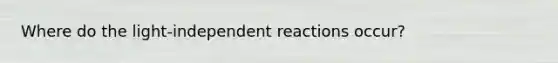 Where do the light-independent reactions occur?