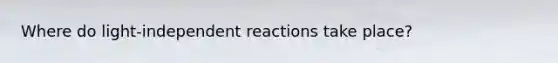 Where do light-independent reactions take place?