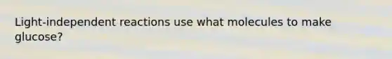 Light-independent reactions use what molecules to make glucose?