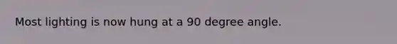 Most lighting is now hung at a 90 degree angle.