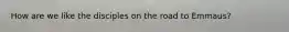 How are we like the disciples on the road to Emmaus?