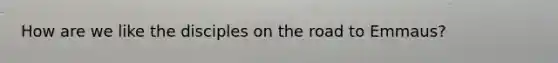How are we like the disciples <a href='https://www.questionai.com/knowledge/ks6YoVAI8S-on-the-road' class='anchor-knowledge'>on the road</a> to Emmaus?