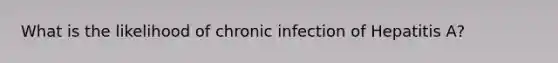 What is the likelihood of chronic infection of Hepatitis A?