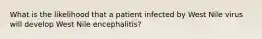 What is the likelihood that a patient infected by West Nile virus will develop West Nile encephalitis?