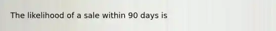 The likelihood of a sale within 90 days is