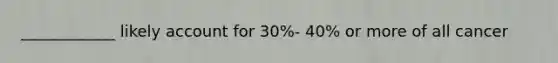 ____________ likely account for 30%- 40% or more of all cancer