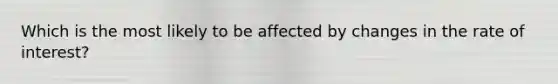 Which is the most likely to be affected by changes in the rate of interest?